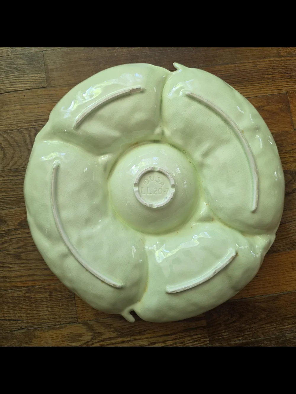 Rare Artichoke & Leaf Serving Platter Dip Tray California Pottery Vintage